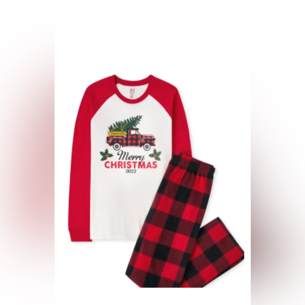 THE CHILDREN’S PLACE ADULT MERRY CHRISTMAS 2022 PJ SET: RED/WHITE: NWT: XXXL